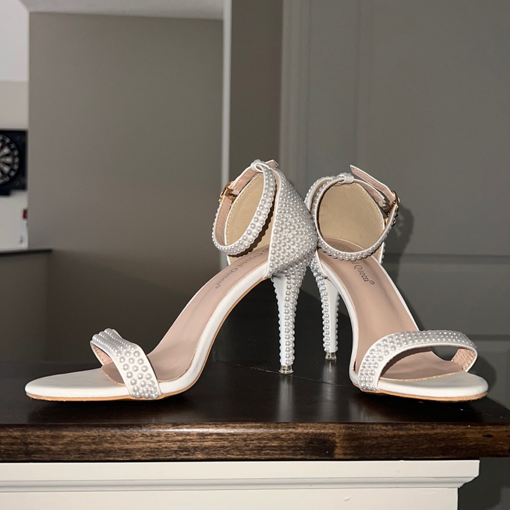 Handcrafted, Pearl-Studded Wedding Heels